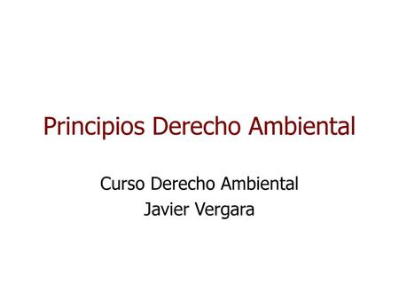 Principios Derecho Ambiental