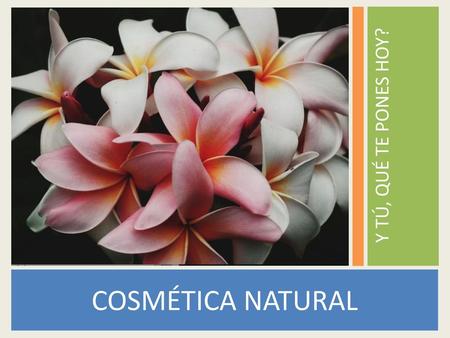 Y TÚ, QUÉ TE PONES HOY? COSMÉTICA NATURAL.