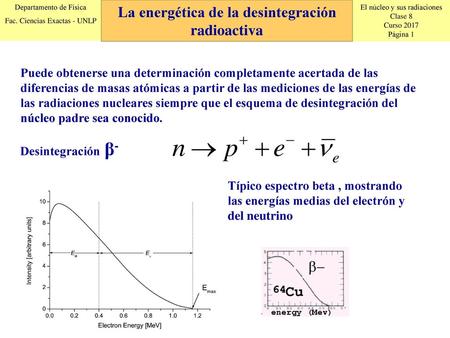 La energética de la desintegración radioactiva