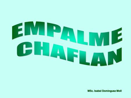 EMPALME CHAFLAN MSc. Isabel Dominguez Moll.