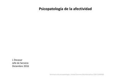 Psicopatología de la afectividad
