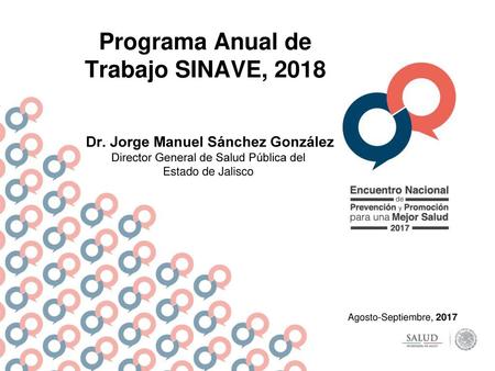 Programa Anual de Trabajo SINAVE, 2018
