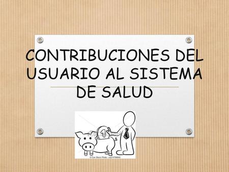 CONTRIBUCIONES DEL USUARIO AL SISTEMA DE SALUD