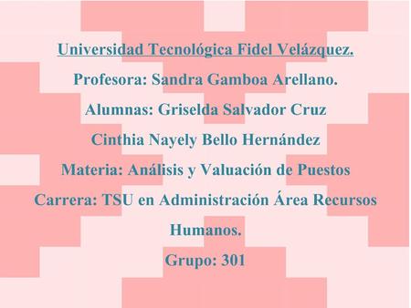 Universidad Tecnológica Fidel Velázquez