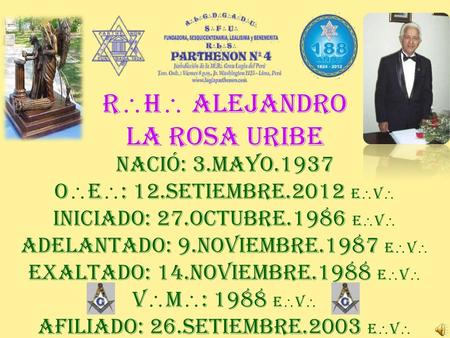 RH ALEJANDRO LA ROSA URIBE NACIÓ: 3.MAYO.1937