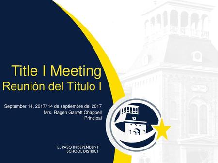 Title I Meeting Reunión del Título I