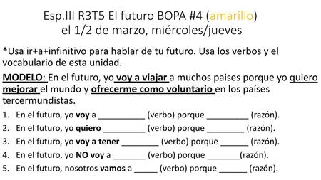 Usa ir+a+infinitivo para hablar de tu futuro