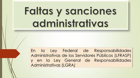 Faltas y sanciones administrativas