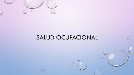 Salud ocupacional.