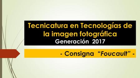 Tecnicatura en Tecnologías de la imagen fotográfica
