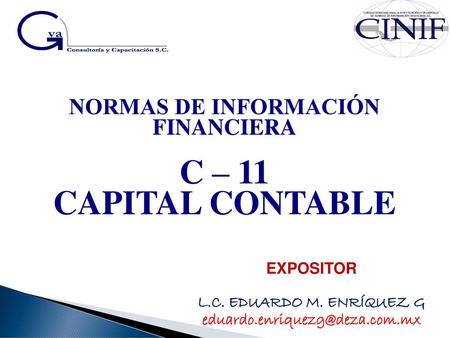 NORMAS DE INFORMACIÓN FINANCIERA C – 11 CAPITAL CONTABLE