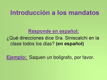 Introducción a los mandatos
