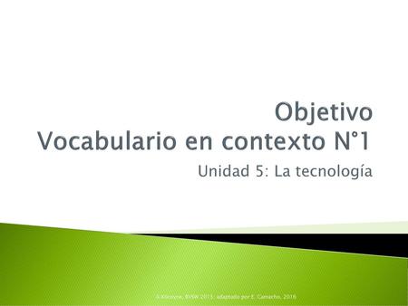 Objetivo Vocabulario en contexto N°1