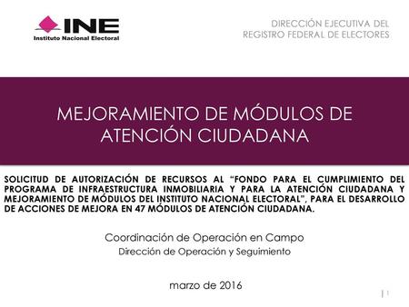 MEJORAMIENTO DE MÓDULOS DE ATENCIÓN CIUDADANA
