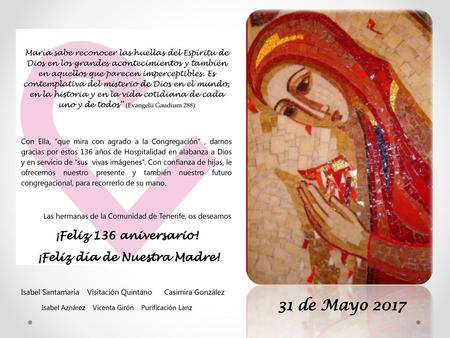 ¡Feliz día de Nuestra Madre!