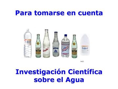 Investigación Científica sobre el Agua