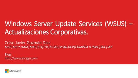 Windows Server Update Services (WSUS) – Actualizaciones Corporativas.