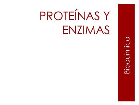 PROTEÍNAS Y ENZIMAS Bioquímica.