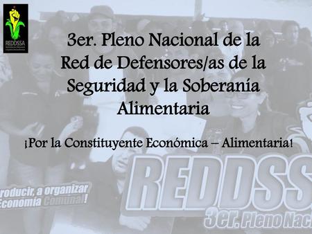 3er. Pleno Nacional de la Red de Defensores/as de la Seguridad y la Soberanía Alimentaria ¡Por la Constituyente Económica – Alimentaria!