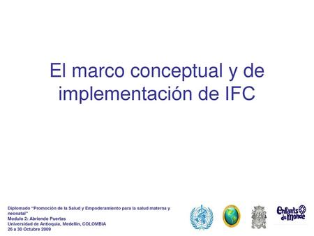 El marco conceptual y de implementación de IFC
