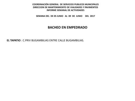 COORDINACIÓN GENERAL DE SERVICIOS PUBLICOS MUNICIPALES.