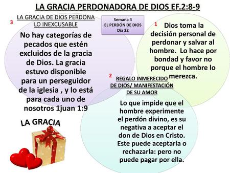 LA GRACIA PERDONADORA DE DIOS EF.2:8-9 DE DIOS/ MANIFESTACIÓN