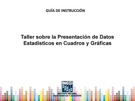 GUÍA DE INSTRUCCIÓN Taller sobre la Presentación de Datos Estadísticos en Cuadros y Gráficas.