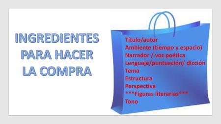 INGREDIENTES PARA HACER LA COMPRA