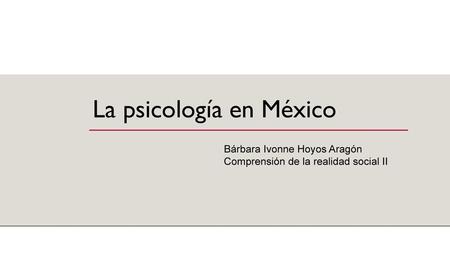 La psicología en México