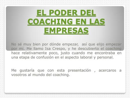 EL PODER DEL COACHING EN LAS EMPRESAS