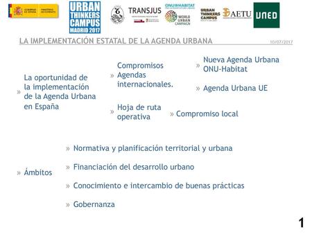 1 Nueva Agenda Urbana ONU-Habitat Compromisos Agendas internacionales.