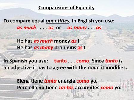 Comparisons of Equality