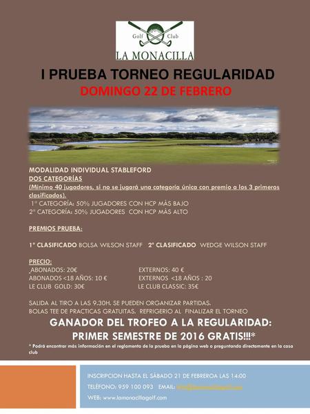 I PRUEBA TORNEO REGULARIDAD