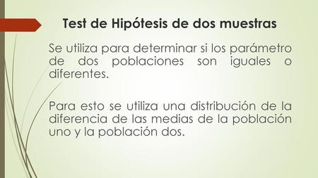 Test de Hipótesis de dos muestras