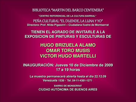 BIBLIOTECA “MARTIN DEL BARCO CENTENERA”