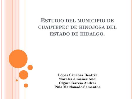 Estudio del municipio de cuautepec de hinojosa del estado de hidalgo.