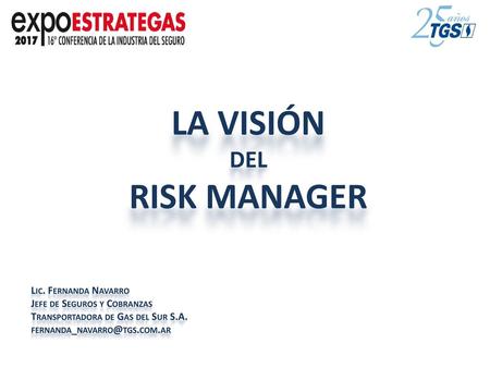 LA VISIÓN RISK manager DEL Lic. Fernanda Navarro