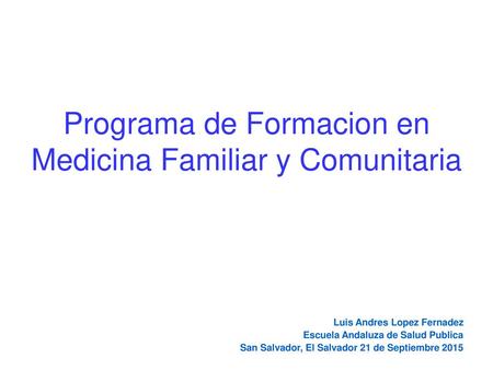 Programa de Formacion en Medicina Familiar y Comunitaria
