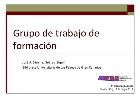 Grupo de trabajo de formación