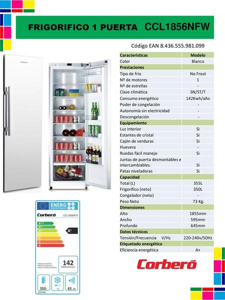CCL1856NFW FRIGORIFICO 1 PUERTA Código EAN