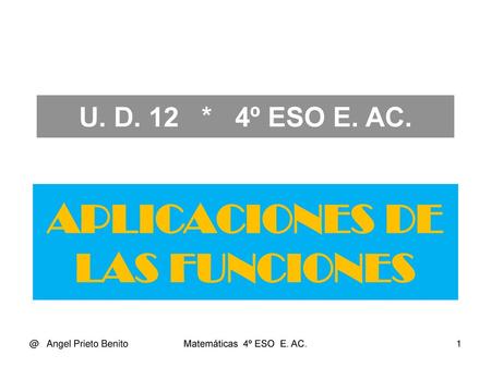 APLICACIONES DE LAS FUNCIONES
