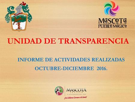 INFORME DE ACTIVIDADES REALIZADAS OCTUBRE-DICIEMBRE 2016.