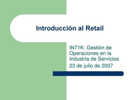 Introducción al Retail