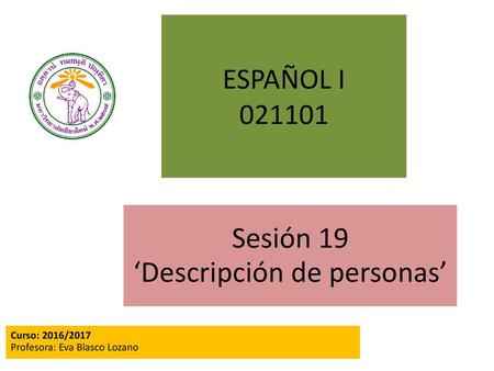 Sesión 19 ‘Descripción de personas’