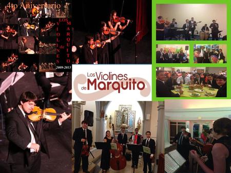 Nuestra Historia El grupo Los Violines de Marquito fue fundado en noviembre del 2009 gracias a una idea que tuvo el jóven Marco Antonio Jiménez Santana.