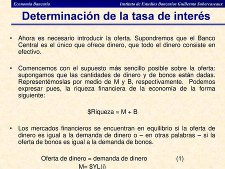 Determinación de la tasa de interés