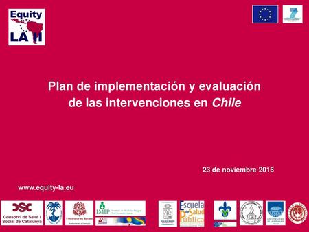 Plan de implementación y evaluación de las intervenciones en Chile