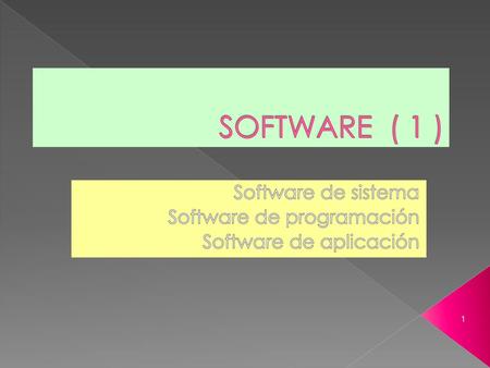 Software de sistema Software de programación Software de aplicación