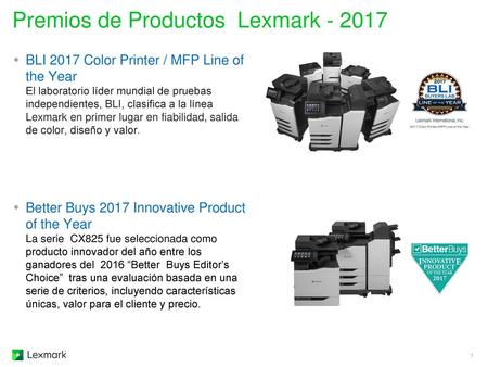 Premios de Productos Lexmark