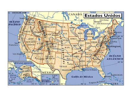 1.- Describe de manera general las características geográficas de Estados Unidos